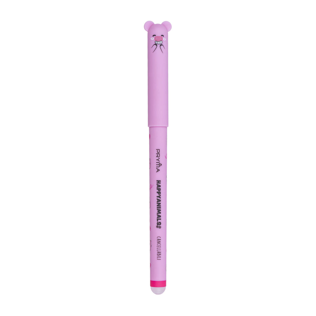 Penna Gel Cancellabile Happy Animals 0.7mm – Rosa Maialino