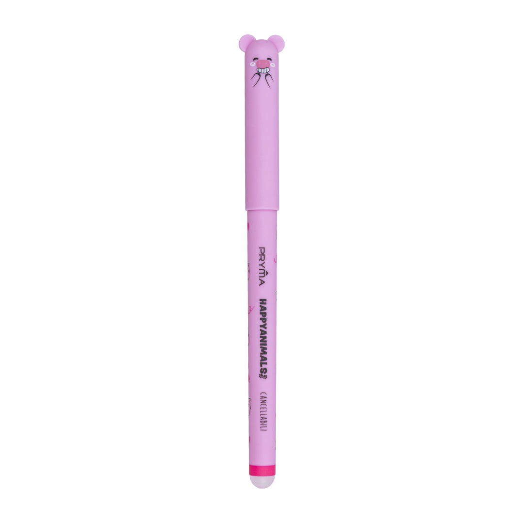 Penna Gel Cancellabile Happy Animals 0.7mm – Rosa Maialino